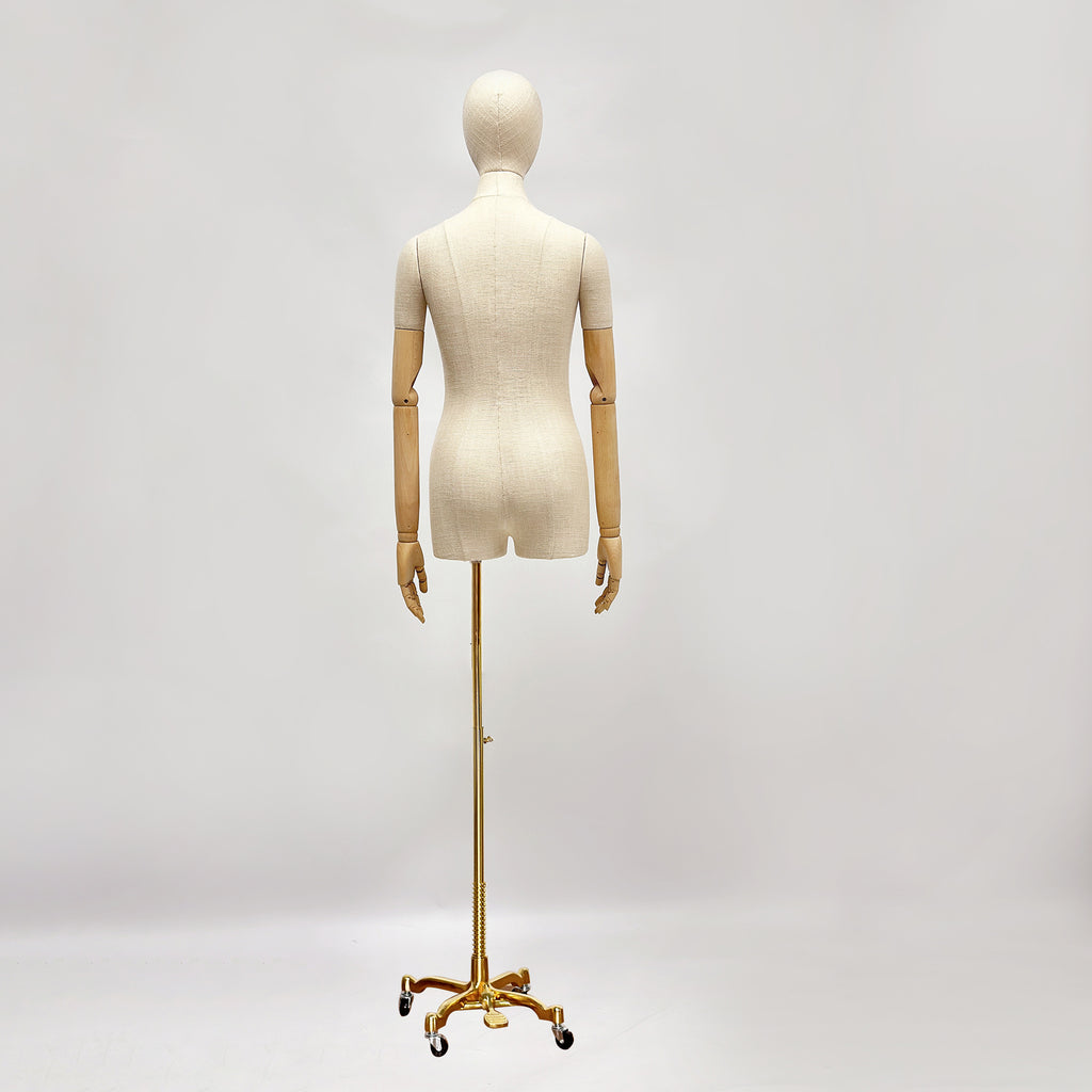 Jelimate Luxury Female Plus Size Mannequin Half Body Dress Form,Grey Linen Dress Form Wedding Dress Mannequin,Clothing Store Female Torso Mannequin Plus Size Model