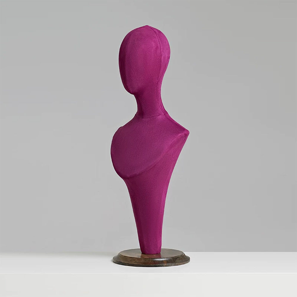 JELIMATE Fabric Mannequin Head Stand with Wood Base for Hat Wig Jewelry Display