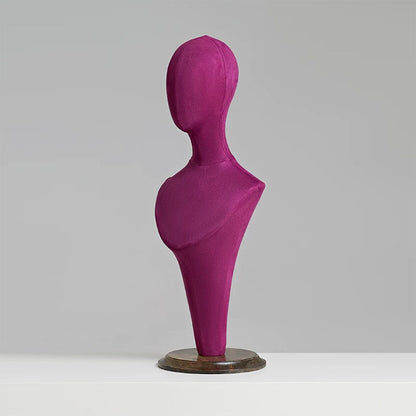 JELIMATE Fabric Mannequin Head Stand with Wood Base for Hat Wig Jewelry Display