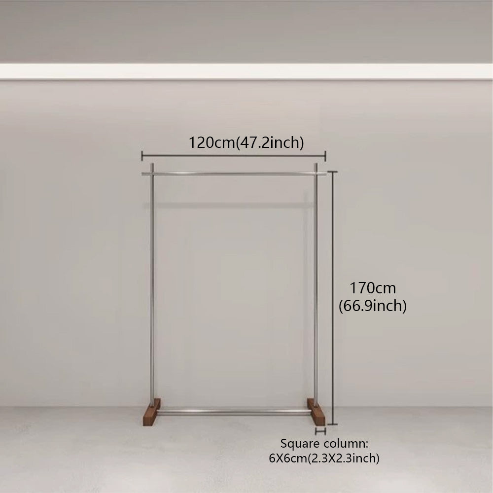 JELIMATE Walnut Clothing Display Rack for Boutique Retail Store Showroom Floor Standing