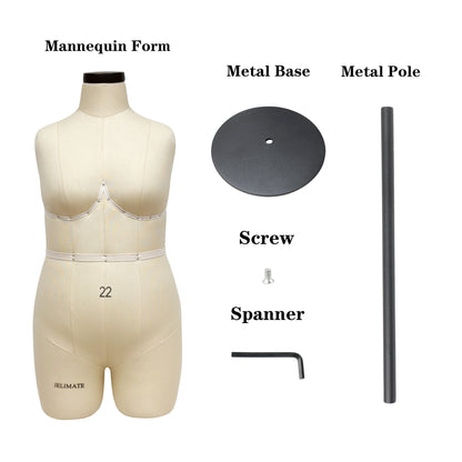 JELIMATE Studio | Plus Size Half Scale Dress Form (Size 22)