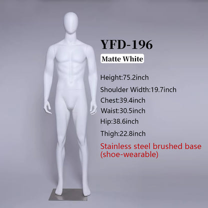Premium Male Mannequin Full Body - Athletic Build Fiberglass Display