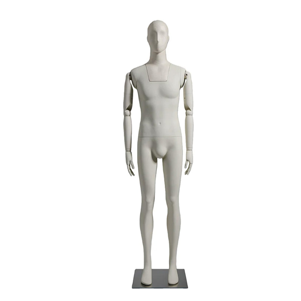 Premium Male Mannequin Full Body with Face - Standing & Seated Pose Retail Display for Boutique