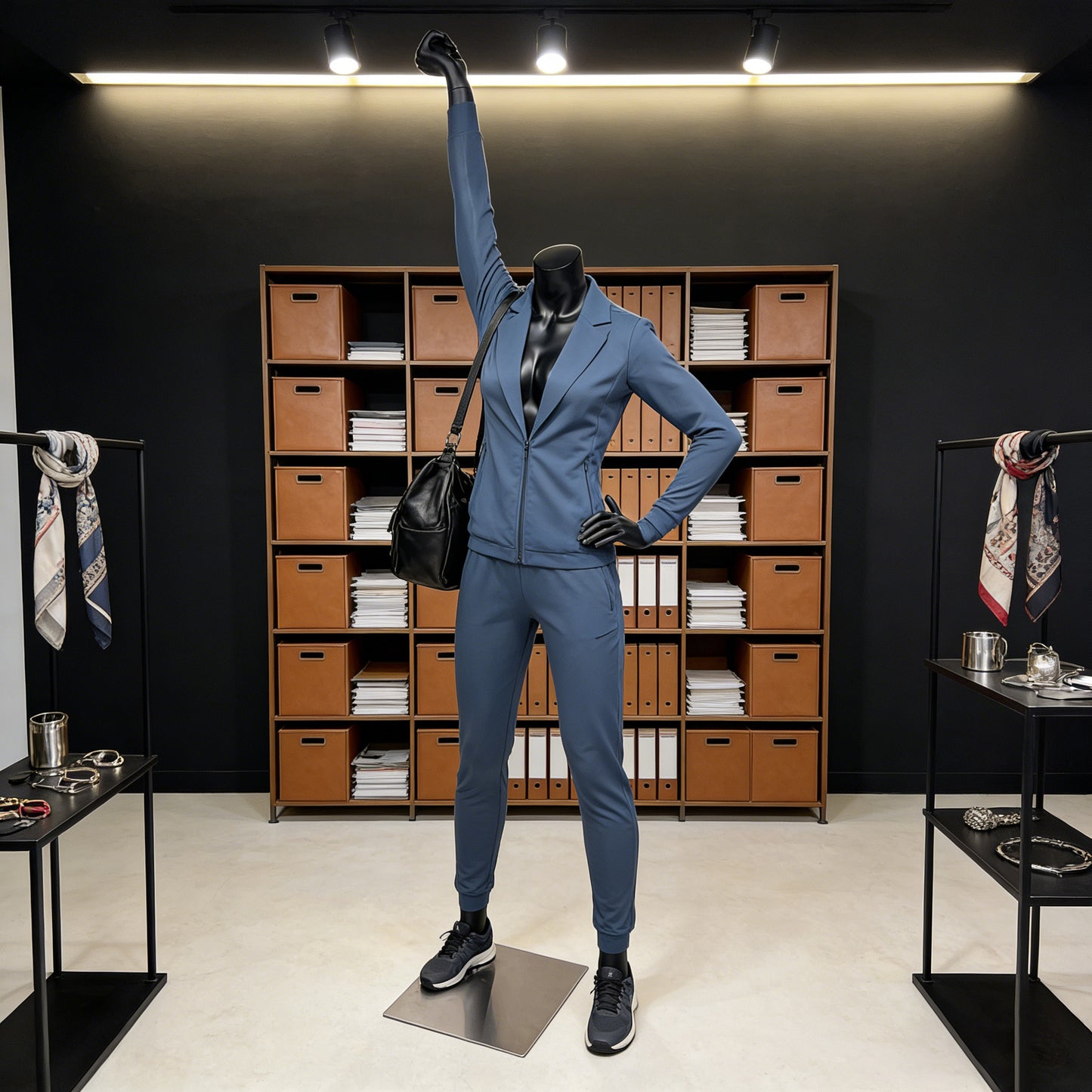 JELIMATE Female Athletic Dumbbell Mannequin - Headless Sports Display for Gym & Boutique