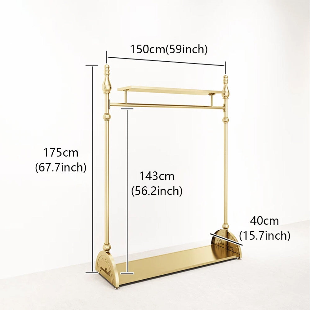 JELIMATE Gold Clothing Display Rack for Boutique – Single & Double Rod Stand