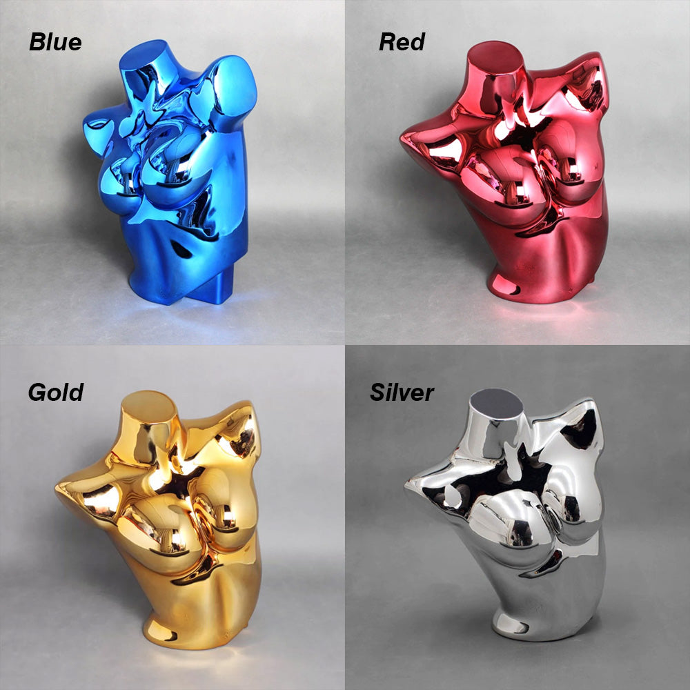 Jelimate Fashion Lingerie Store Female Half Body Mannequin Bust Form,Electroplated Underwear Mannequin Torso Stand,Lingerie Bikini Bra Display Dress Form