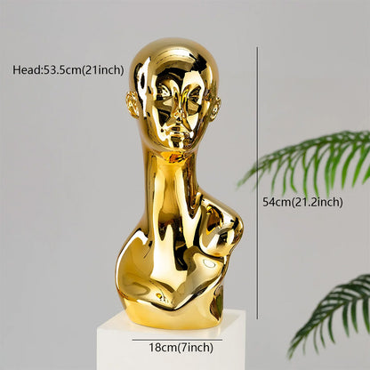 Electroplated Mannequin Head Display Stand - Wig Hat Scarf Jewelry Display Prop for Retail Stores