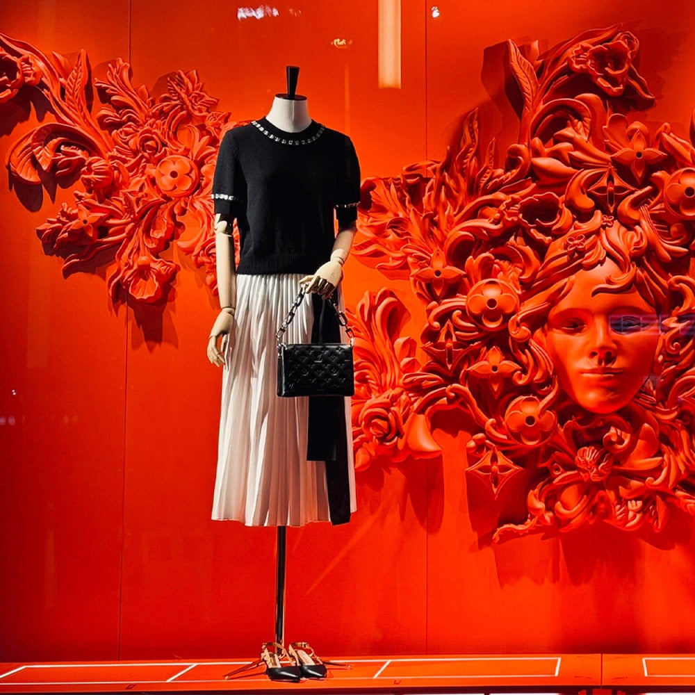 JELIMATE Male & Female Half Body Mannequin Torso with Movable Wooden Arms