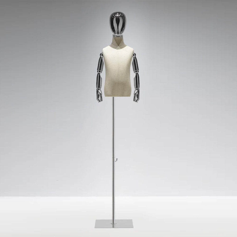 JELIMATE Kids Electroplated Mannequin | Gold Silver Dress Form for Kids Streetwear Display