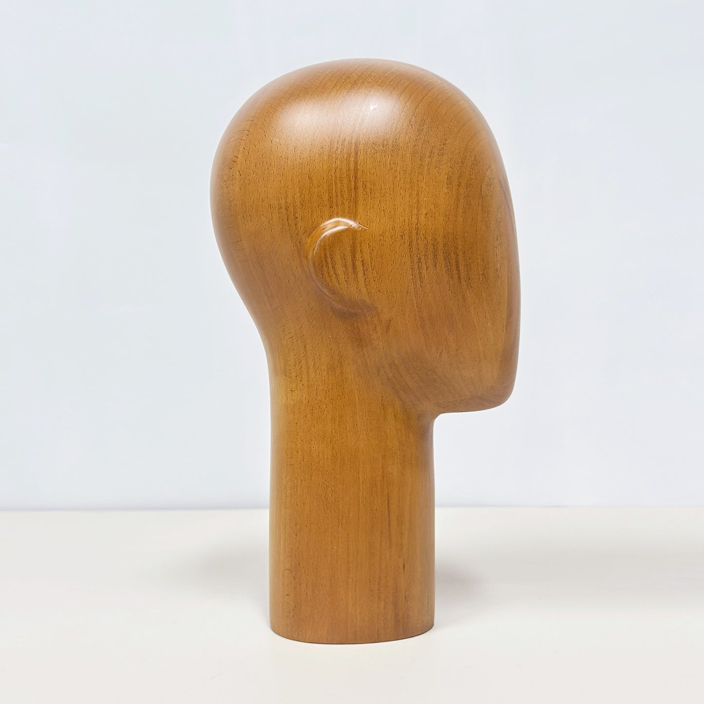 JELIMATE Wooden Mannequin Head Male – Solid Wood Hat Wig Glasses Display Stand