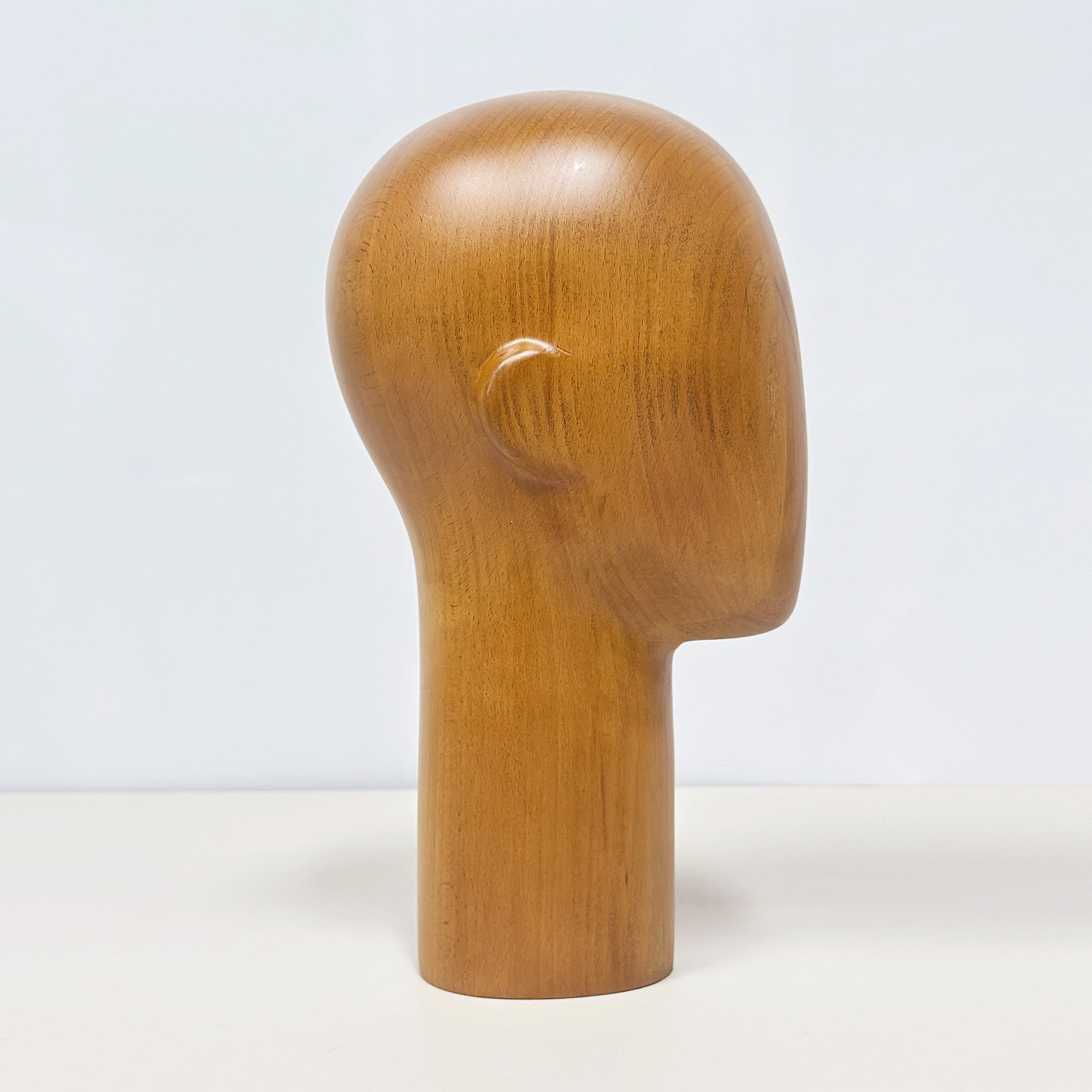 JELIMATE Wooden Mannequin Head Male – Solid Wood Hat Wig Glasses Display Stand