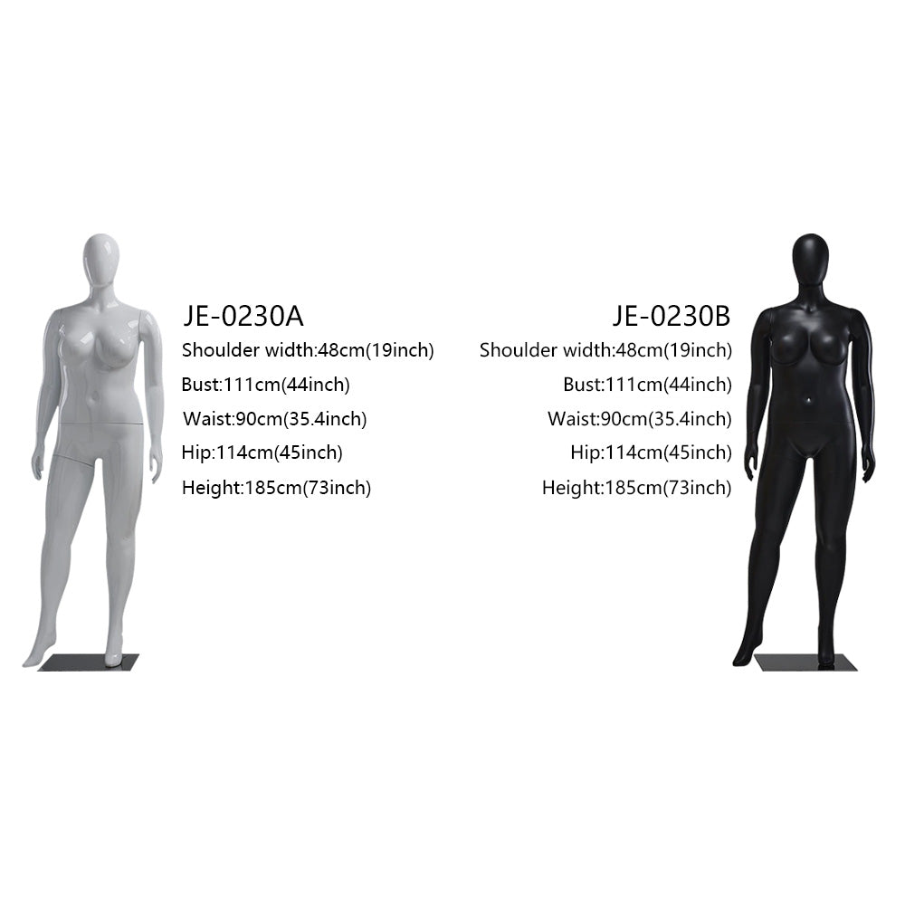 Jelimate High Quality Full Body Female Plus Size Mannequin,Black White Women Dress Form Torso Model,Manikin Head Clothing Boutique Store Clothing Dress Form