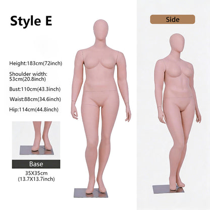 JELIMATE Plus Size Female Mannequin | Full Body & Half Body | Clothing Lingerie Swimwear
