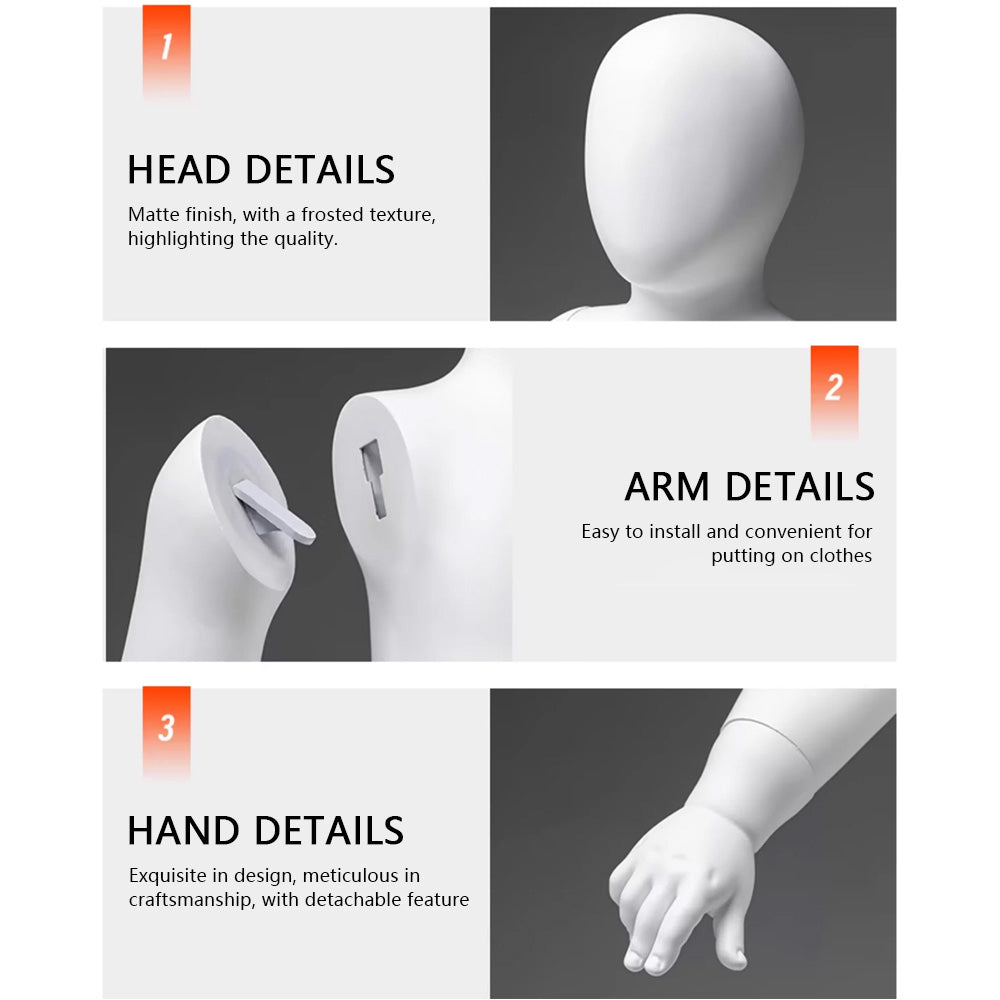 JELIMATE Baby & Toddler Mannequin Full Body Fiberglass | 11 Poses | Ages 6M-3Y