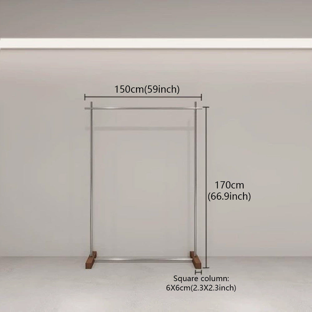 JELIMATE Walnut Clothing Display Rack for Boutique Retail Store Showroom Floor Standing