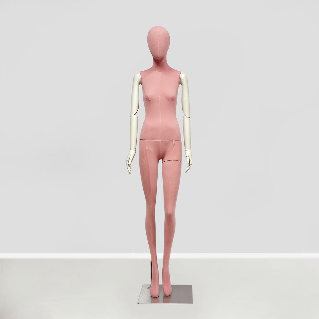 JELIMATE Pink Suede Female Mannequin - Bridal Boutique Wedding Dress Display