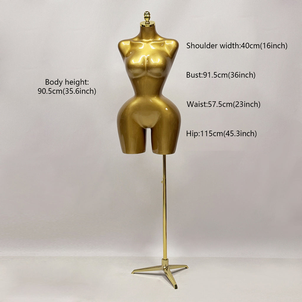 JELIMATE Luxe S-Shape Female Mannequin Torso: Curvy BBL Silhouette Dress Form with Big Hips for Evening Gowns