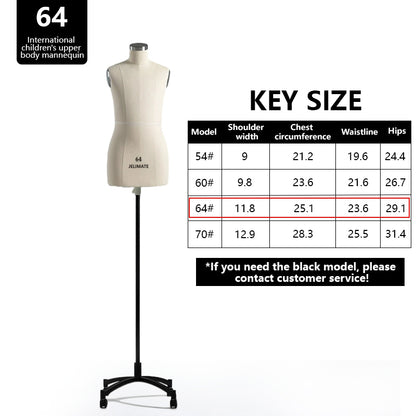 JELIMATE Professional Childrens Adjustable Dress Form (Pin-Insertable & Flocked)