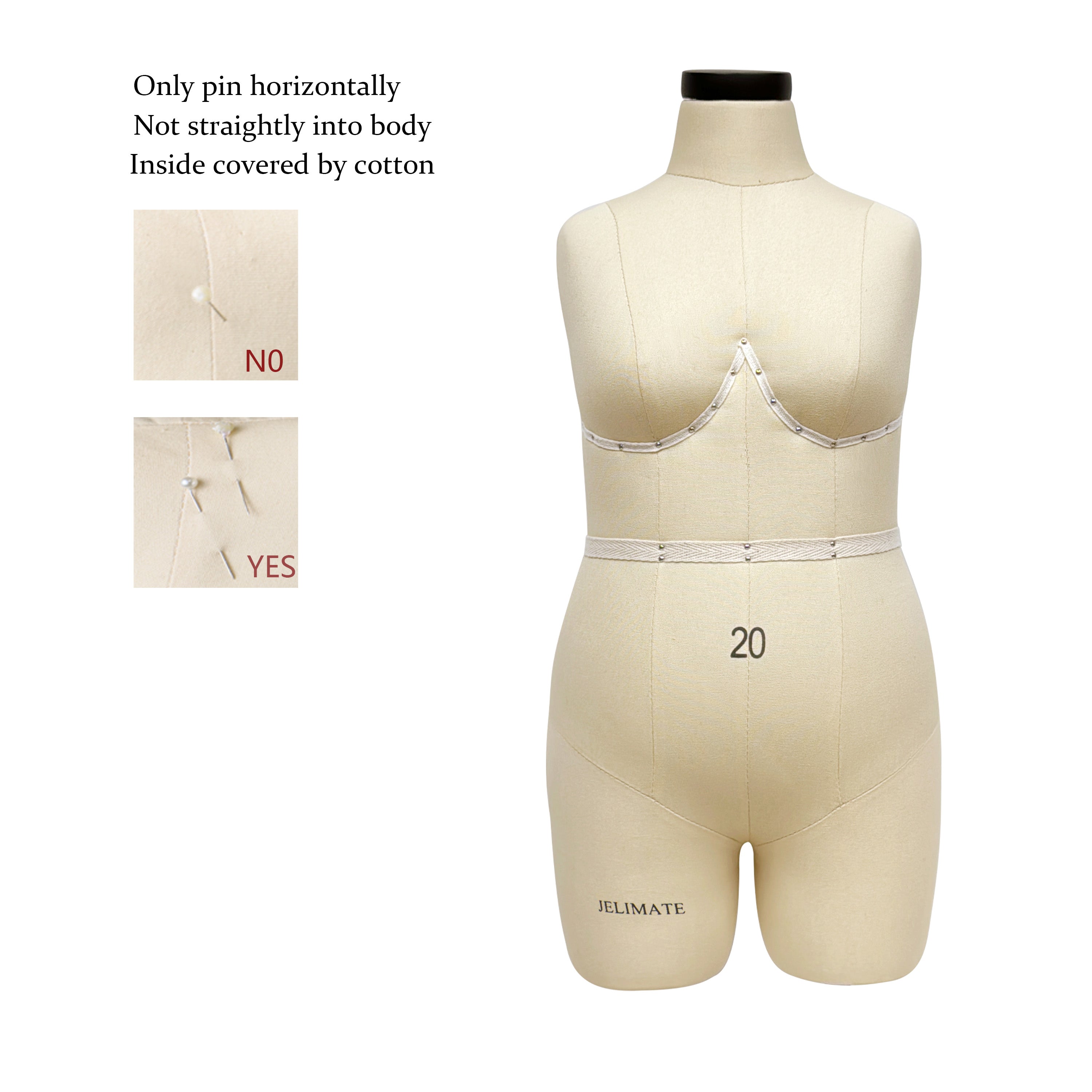 Half Scale Dress Form (1:2) - Plus Size Dress Mannequin (Size 20)