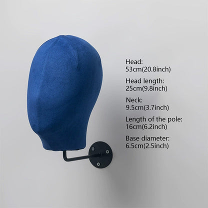 JELIMATE Wall Mount Mannequin Head Display Stand for Hats Wigs Glasses Earrings