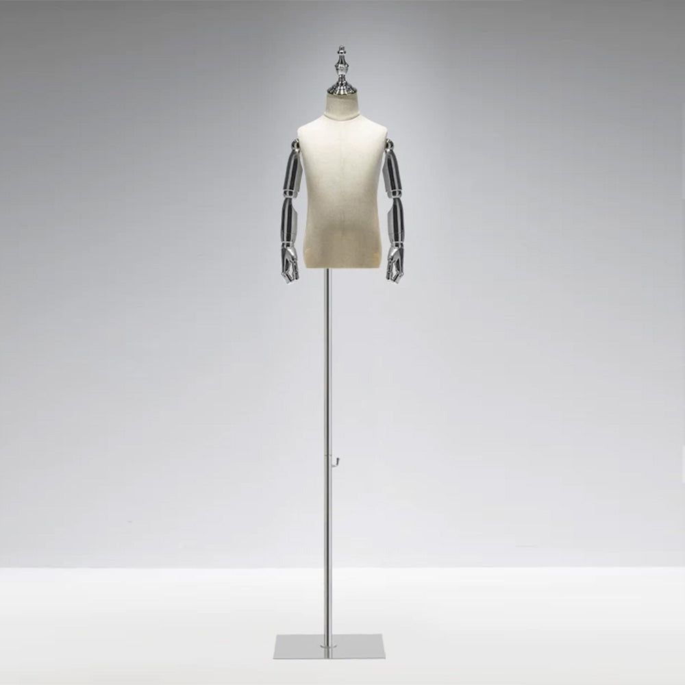 JELIMATE Kids Electroplated Mannequin | Gold Silver Dress Form for Kids Streetwear Display