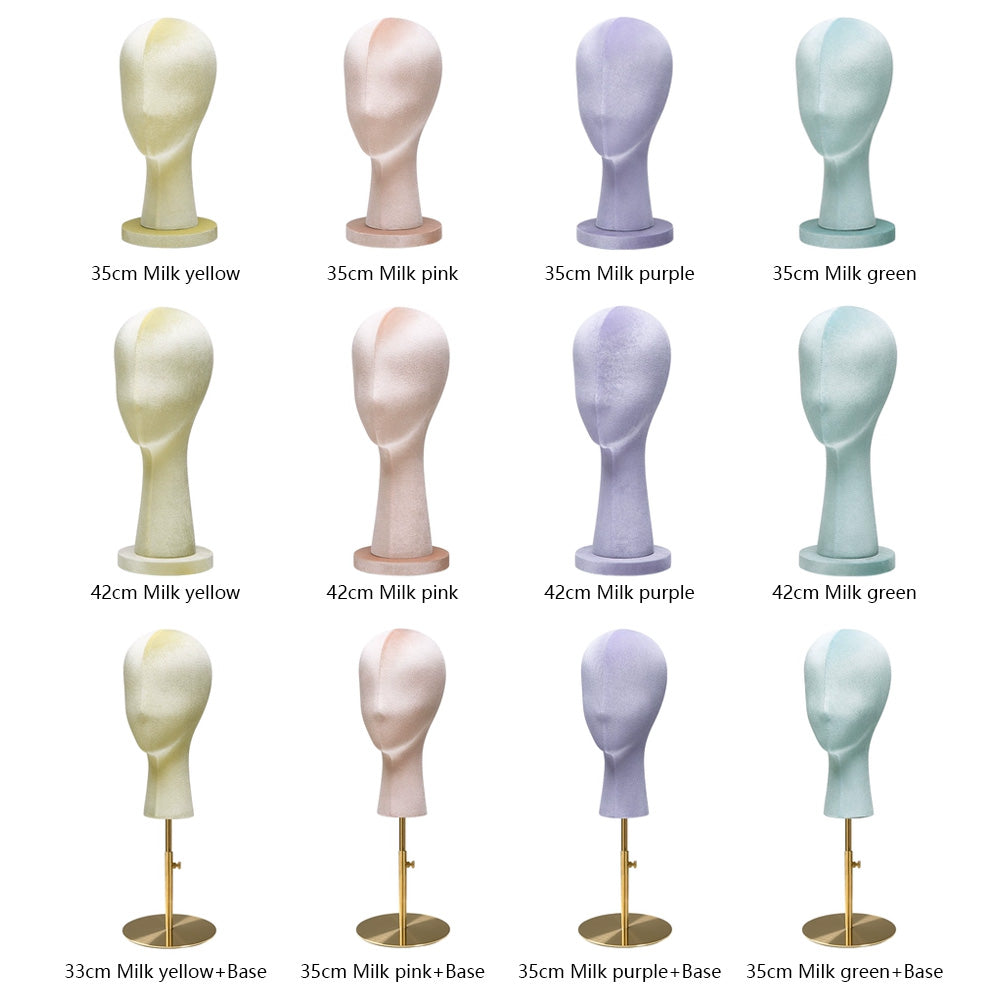 Jelimate Commercial Velvet Female Mannequin Head - Professional Display Form for Salons, Jewelry Boutiques & Retail Showcases