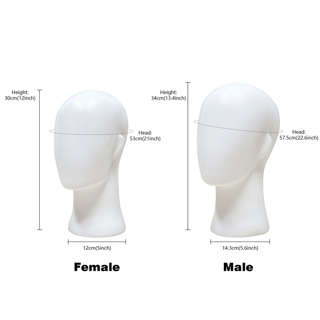 White Abstract Mannequin Head - Professional Display Stand for Wigs, Hats & Accessories