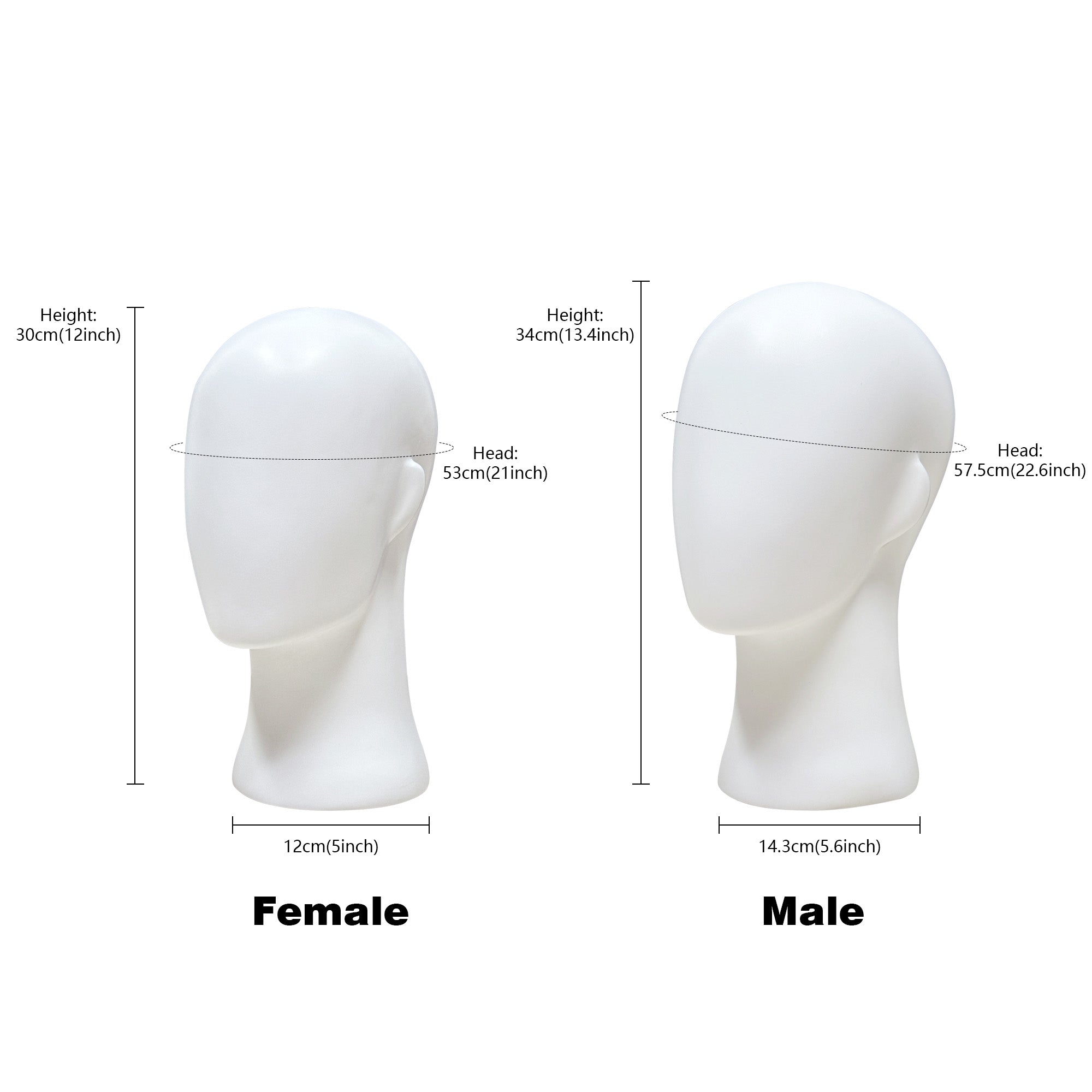 White Abstract Mannequin Head - Professional Display Stand for Wigs, Hats & Accessories