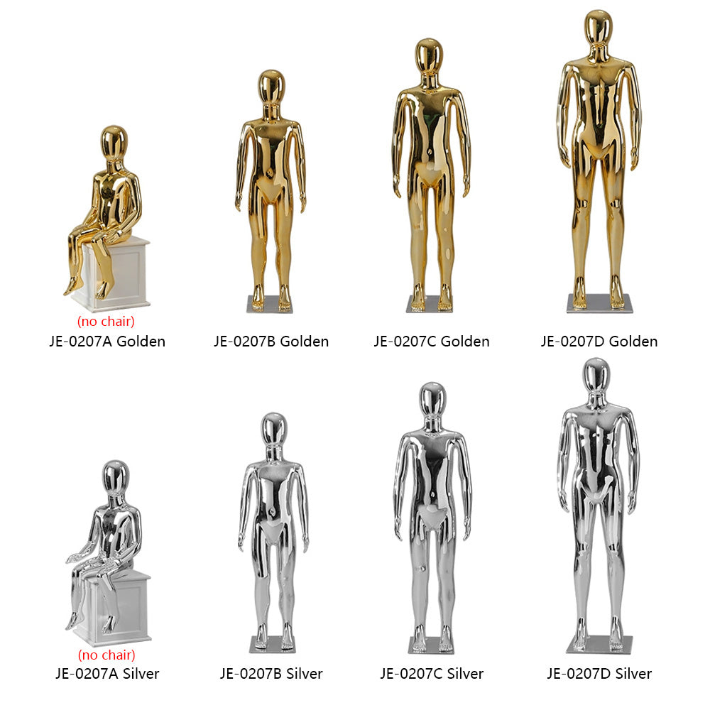 Jelimate JE-0207 Luxury Gold & Silver Electroplated Full Body Kid Mannequin