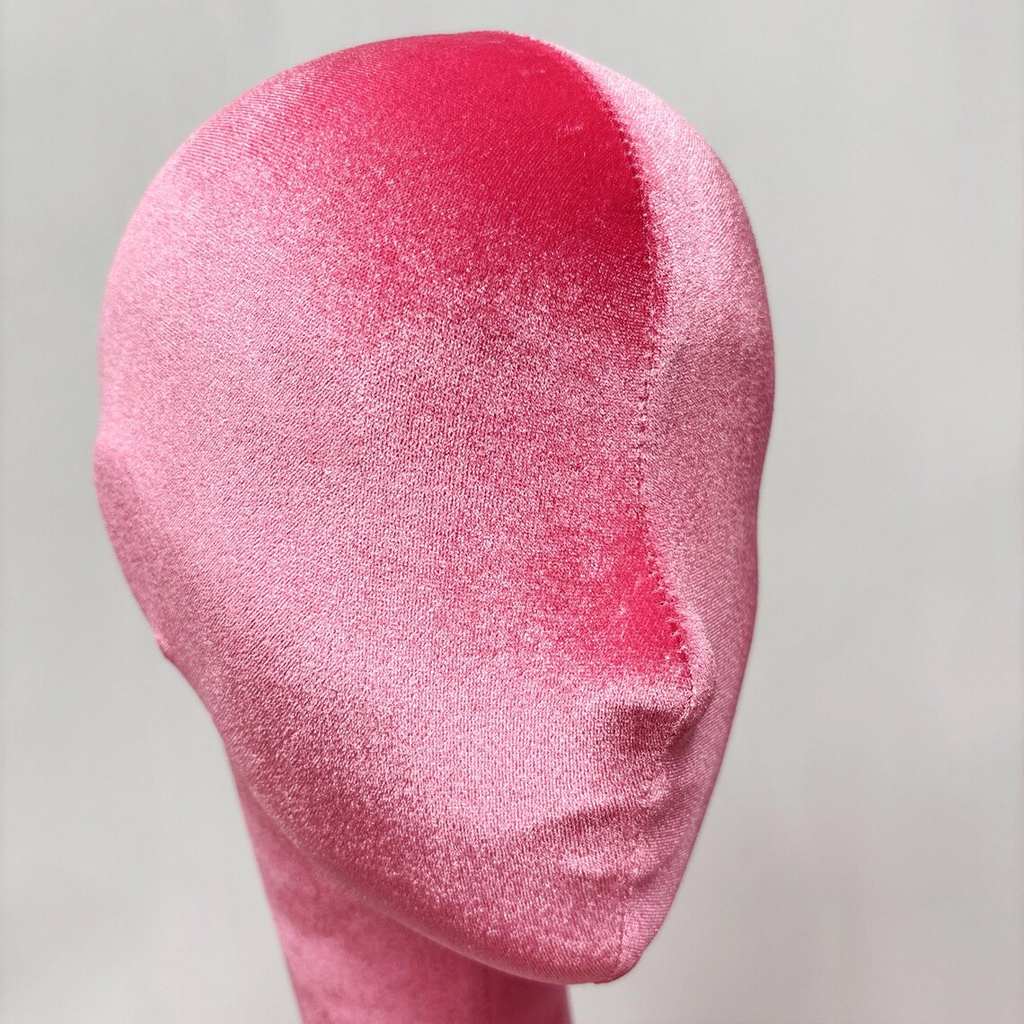 JELIMATE Rose Red Velvet Mannequin Head - Jewelry Display Stand with Pierced Ears