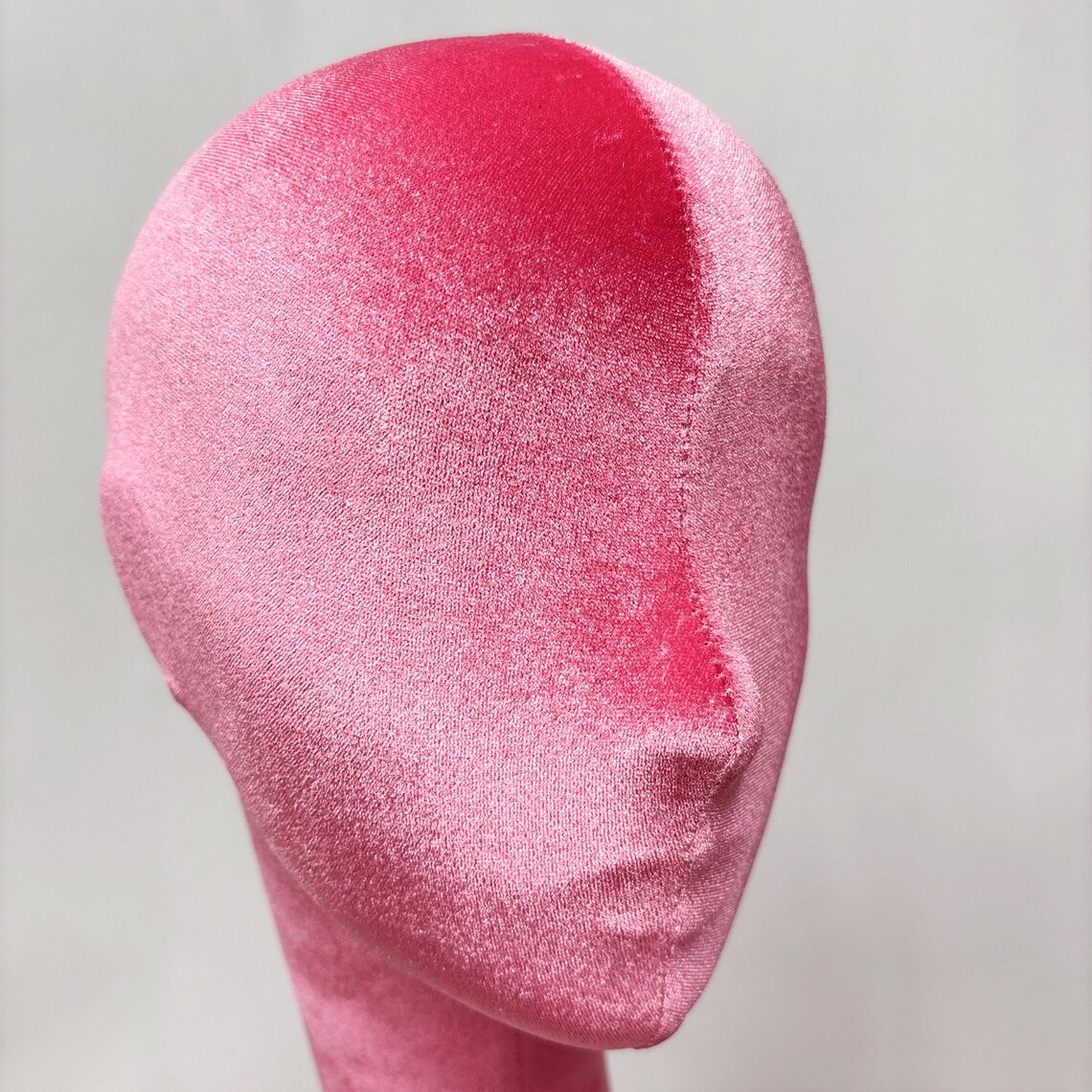 JELIMATE Rose Red Velvet Mannequin Head - Jewelry Display Stand with Pierced Ears
