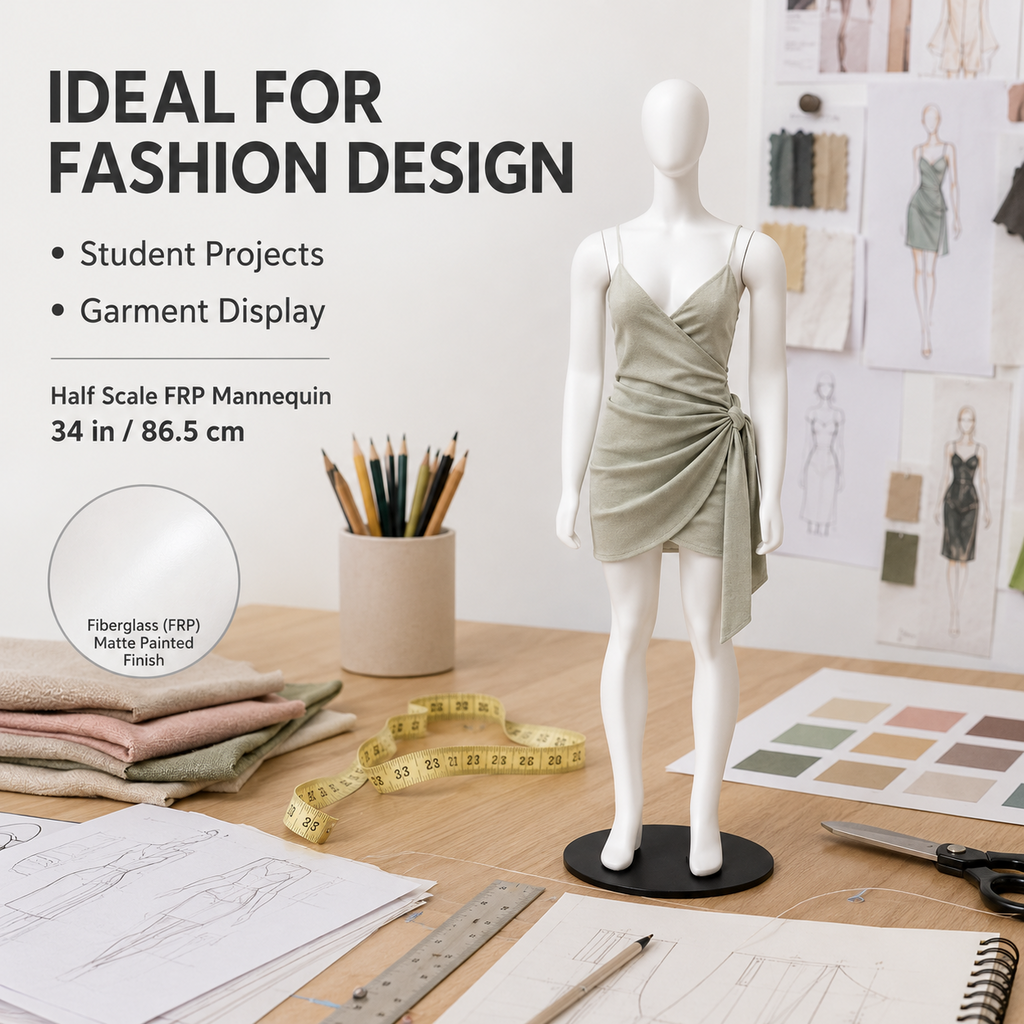 JELIMATE Half Scale Female Full Body Dress Form For Pattern  | 1/2