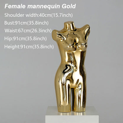 Electroplated Lingerie Mannequin - Female Torso & Hip Display for Boutique Retail