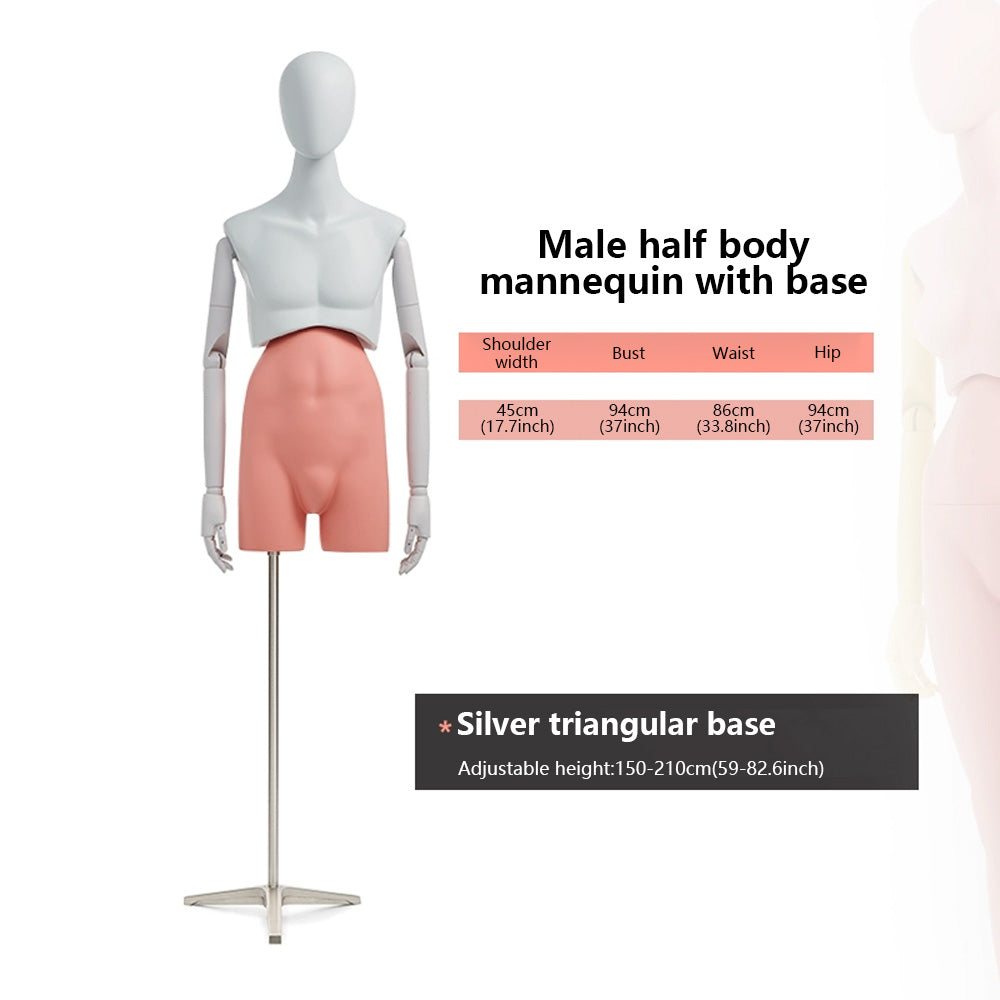 Premium Modern Mannequin Torso - Flexible Rotating Waist & Articulated Wooden Arms - Male, Female & Child Models