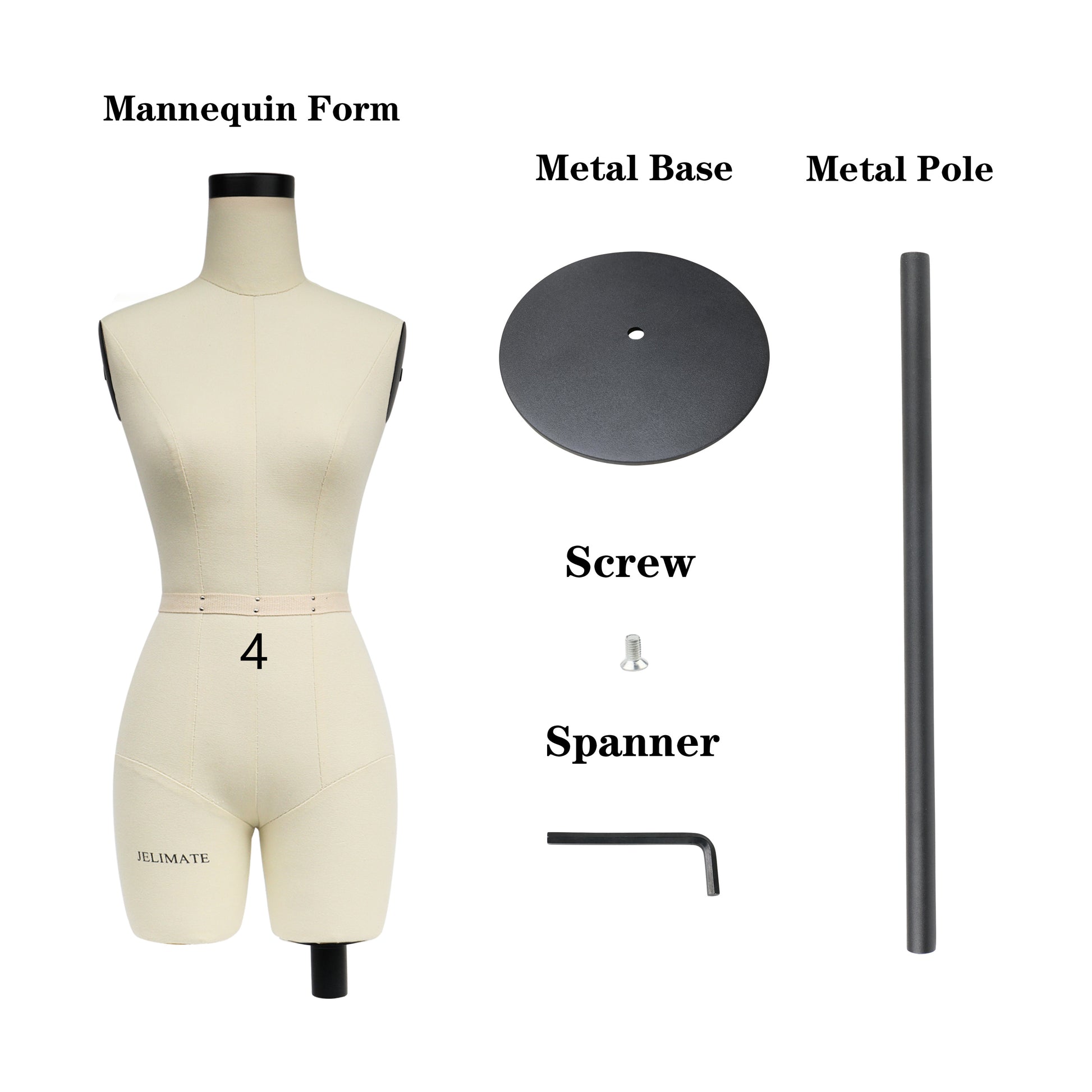 dress form metal Size 4 Female Half Scale Dress Form Tailor Mannequin Sewing Dressmaker – JELIMATE