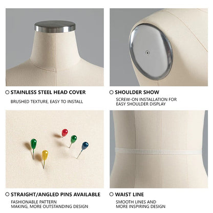 JELIMATE Professional Childrens Adjustable Dress Form (Pin-Insertable & Flocked)