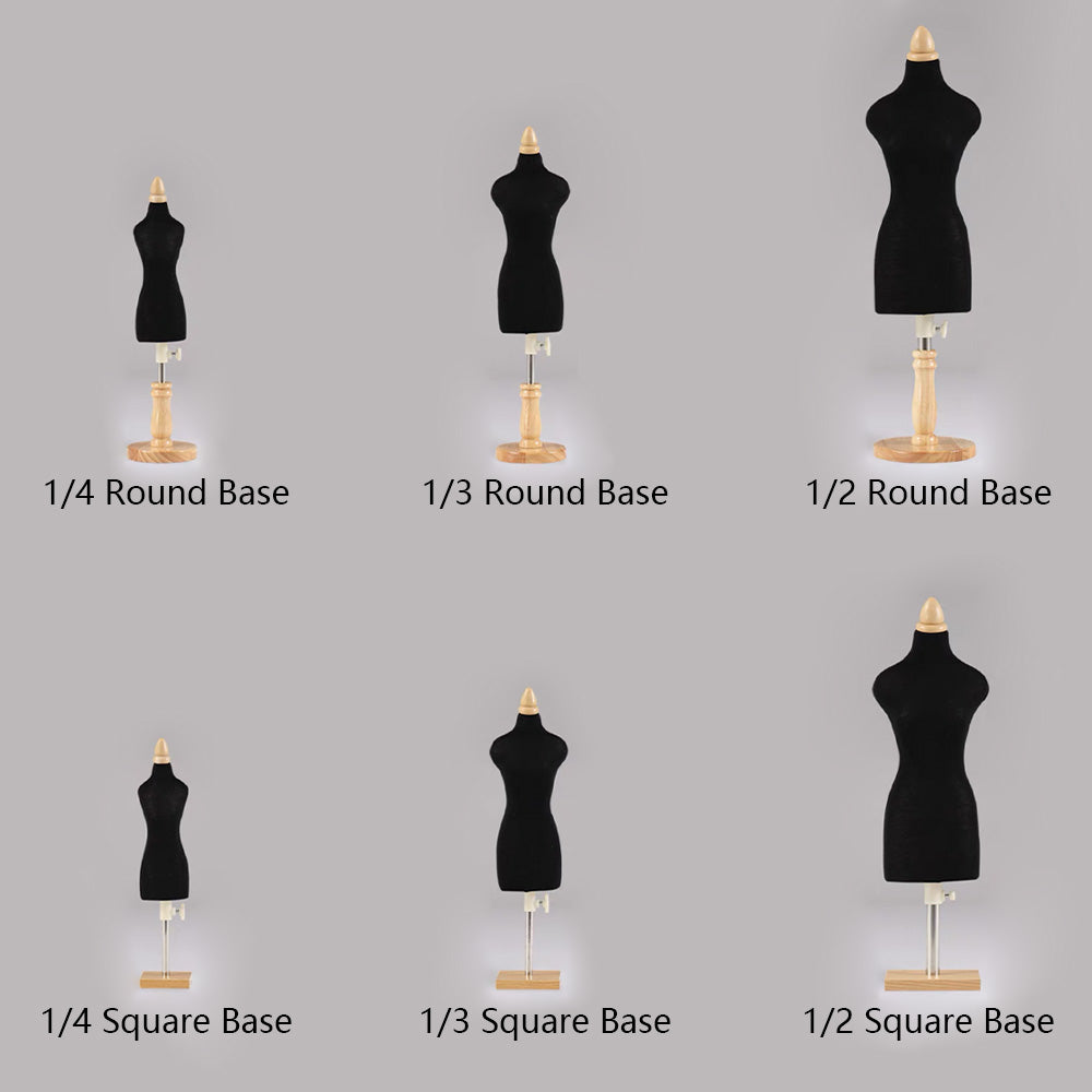 JELIMATE Female Half Scale Dress Form for Sewing,Fully Pinnable 1/3 Or 1/4 Or 1/2