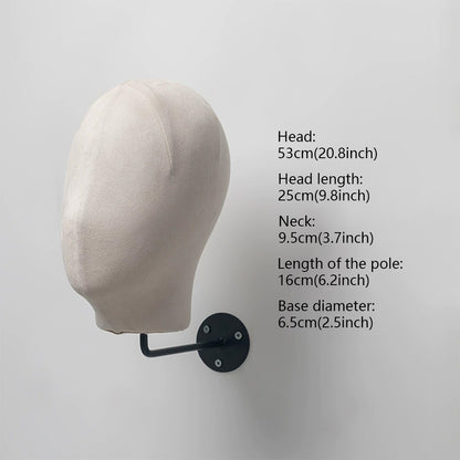 JELIMATE Wall Mount Mannequin Head Display Stand for Hats Wigs Glasses Earrings
