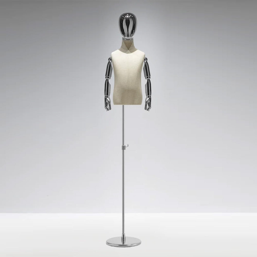 JELIMATE Kids Electroplated Mannequin | Gold Silver Dress Form for Kids Streetwear Display