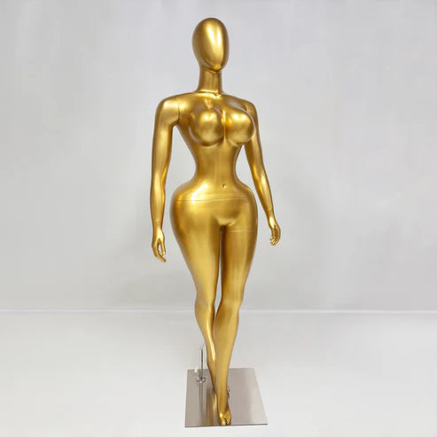 JELIMATE Gold Female Full Body Mannequin for Lingerie, Wigs & Complete Outfits
