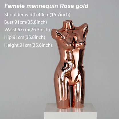 Electroplated Lingerie Mannequin - Female Torso & Hip Display for Boutique Retail