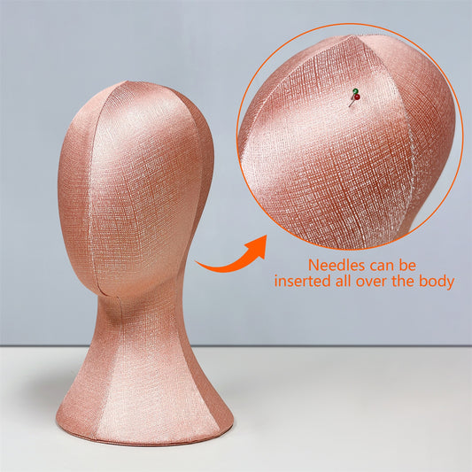 Pearl Pink Foam Mannequin Head - Needle-Insertable Display for Hats, Wigs & Jewelry
