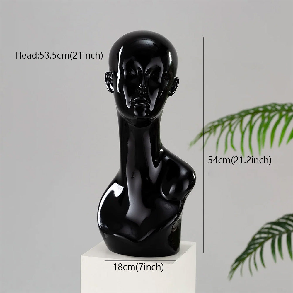 Electroplated Mannequin Head Display Stand - Wig Hat Scarf Jewelry Display Prop for Retail Stores