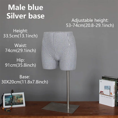 JELIMATE Male & Female Buttocks Mannequin for Underwear Swimwear Shorts Belt Display Stand