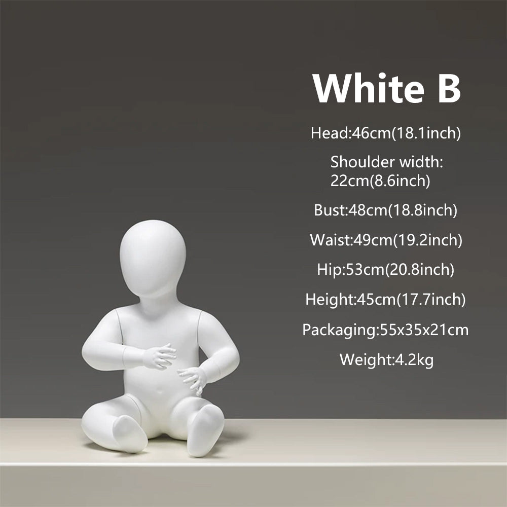 JELIMATE Baby & Toddler Mannequin Full Body Fiberglass | 11 Poses | Ages 6M-3Y
