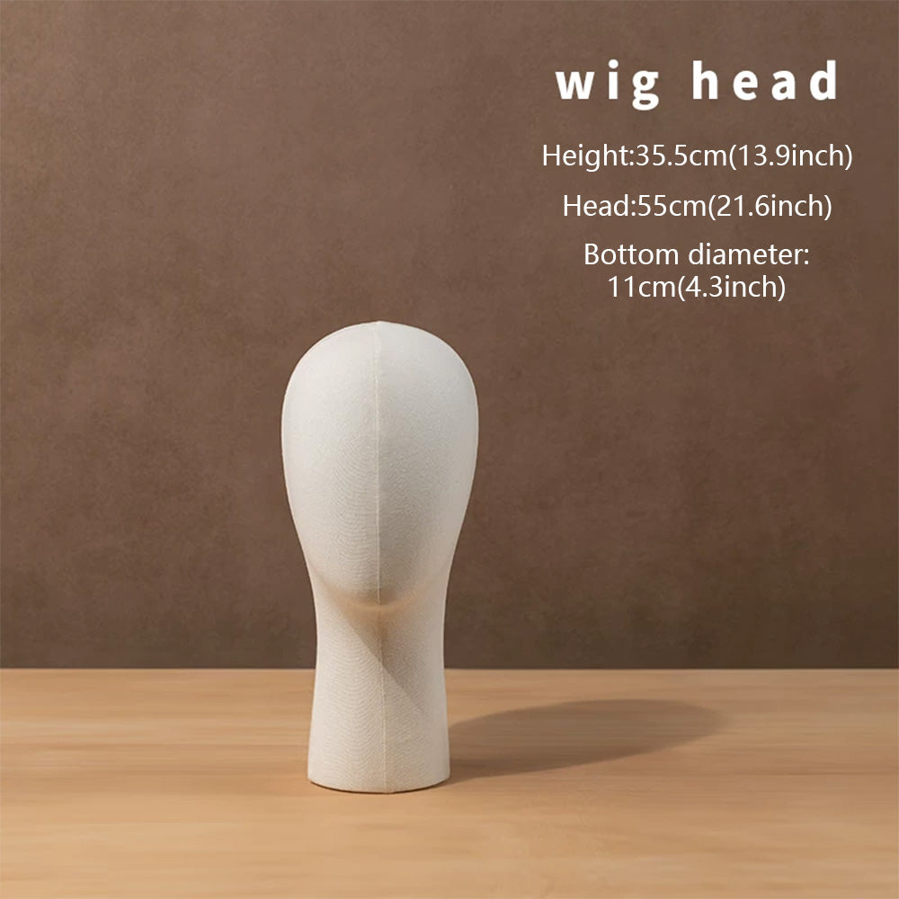 JELIMATE Fabric Mannequin Head Display Stand for Wigs Hats Scarves with Adjustable Base