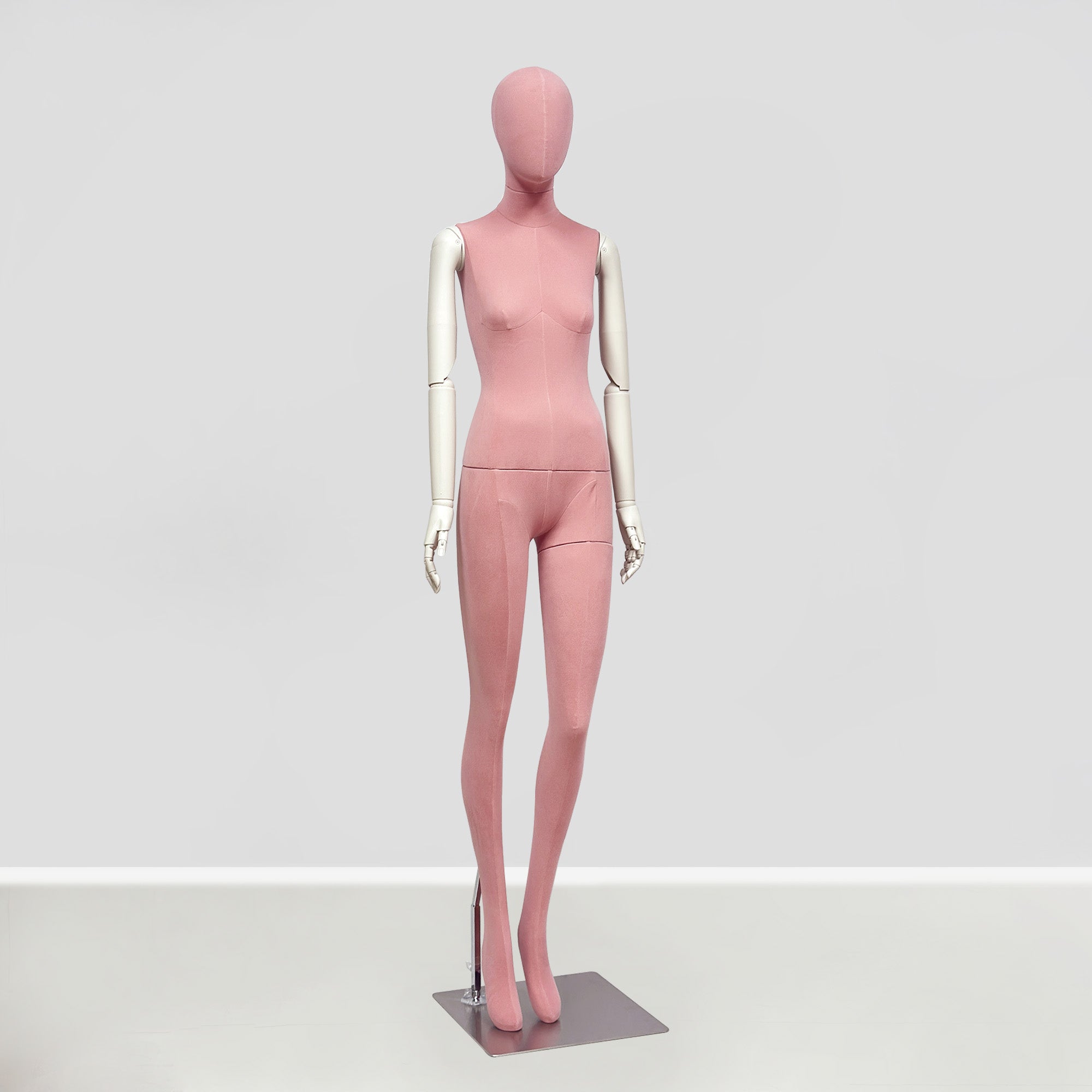 JELIMATE Pink Suede Female Mannequin - Bridal Boutique Wedding Dress Display