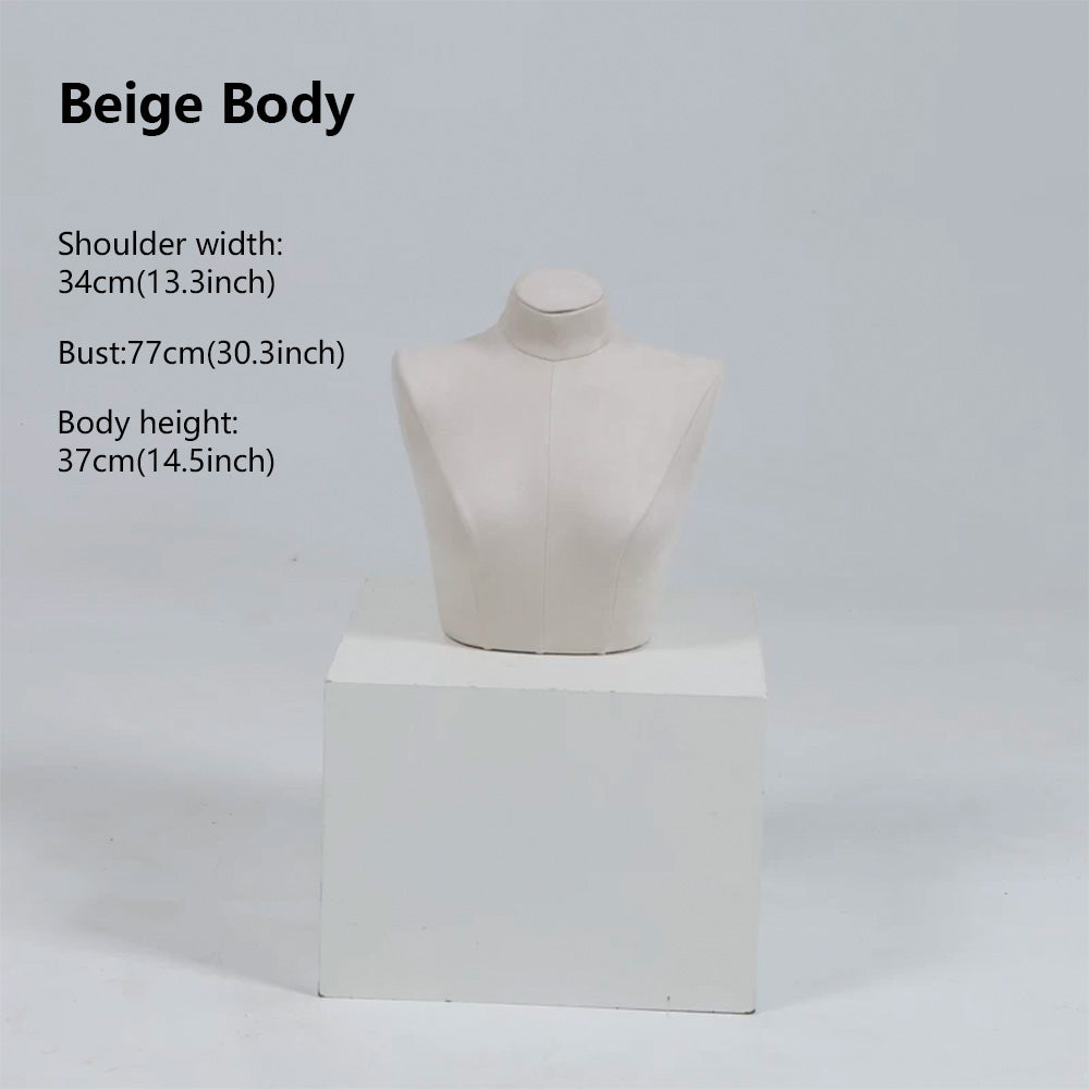 Suede Bust Mannequin for Lingerie Display - Handcrafted Matte Finish Display Prop