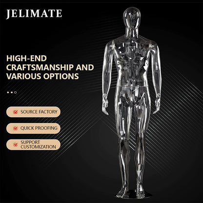 Transparent Hollow Mannequin Prop | Female & Male Half/Full Body Plastic Display for Swimwear, Underwear & Photography