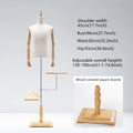 JELIMATE Male Mannequin Torso with Articulated Wooden Arms & Full Suit Display Stand
